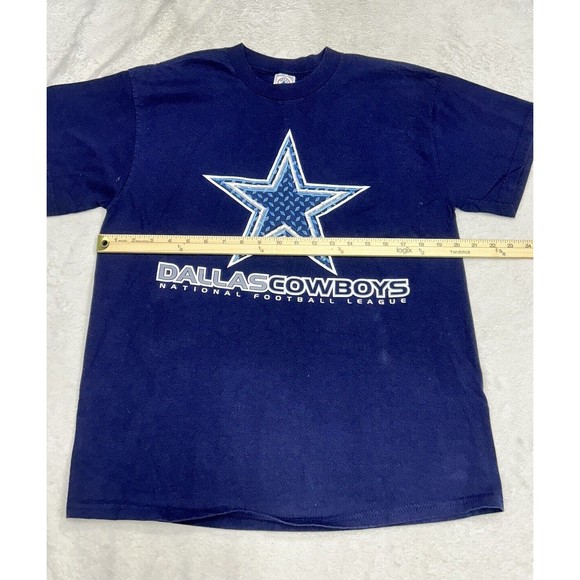 Vtg Y2K Dallas Cowboys NFL Navy Blue Logo Graphic T-Shirt Men’s Size Large - Picture 5 of 7